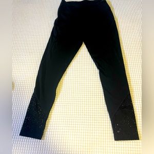 Like New PINK Crop Legging Size S black with laser cuts on the bottom of legging